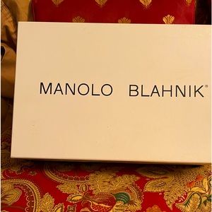 Manolo Blahnik Black Leather Mules